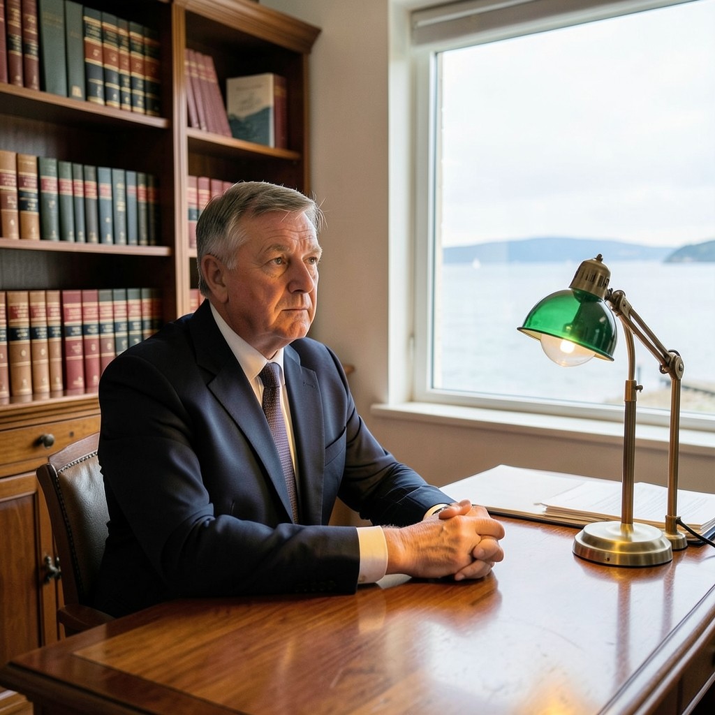 Théo Nicolas, conseiller en droit du travail, dans son cabinet à Barfleur